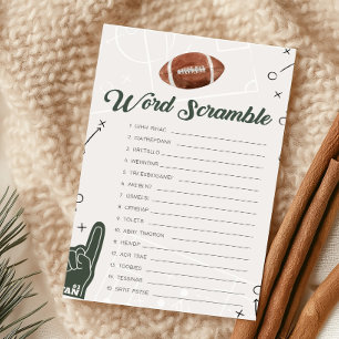 Papier Football Baby shower Word Scramble Jeu