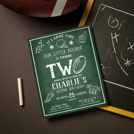 Papier Football Chalkboard moderne Budget 2e anniversaire