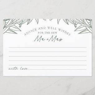 Papier Forest Green Simple Conseils & Voeux pour M. & Mme