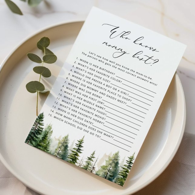 Papier Forest Qui connaît maman meilleur jeu de baby show (Créateur téléchargé)