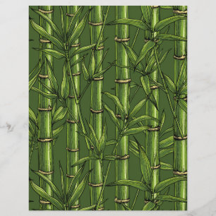 Papier Forêt de bambou en vert