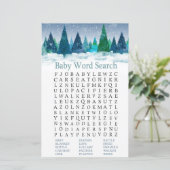 Papier forêt d'hiver Baby shower Word Recherche Jeu (Debout devant)