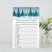Papier forêt d'hiver Bébé Animaux Nom baby shower de jeu (Debout devant)