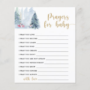 Papier Forêt d'hiver - Jeu de fête prières pour bébé