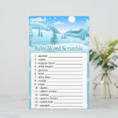 Papier Forêt d'hiver neige Baby mot scramble jeu (Debout devant)