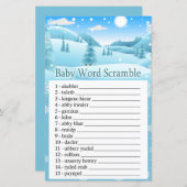 Papier Forêt d'hiver neige Baby mot scramble jeu (Devant / Derrière)