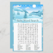 Papier Forêt d'hiver neige Baby shower Word Recherche Jeu (Devant / Derrière)