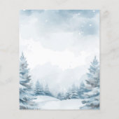 Papier Forêt d'hiver neige Noël Fête Invitation (Dos)