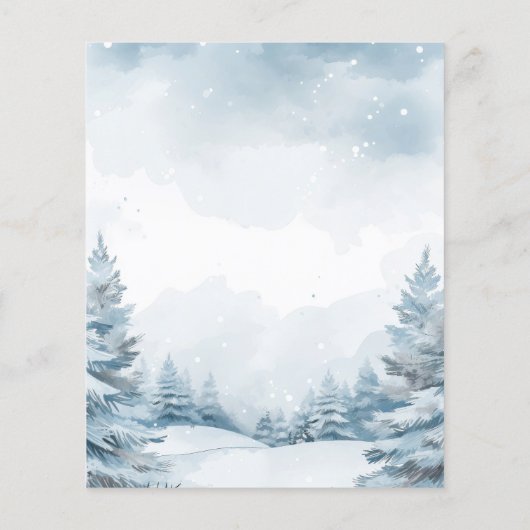 Papier Forêt d'hiver neige Noël Fête Invitation (Dos)