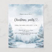 Papier Forêt d'hiver neige Noël Fête Invitation (Devant)