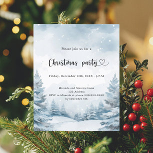 Papier Forêt d'hiver neige Noël Fête Invitation