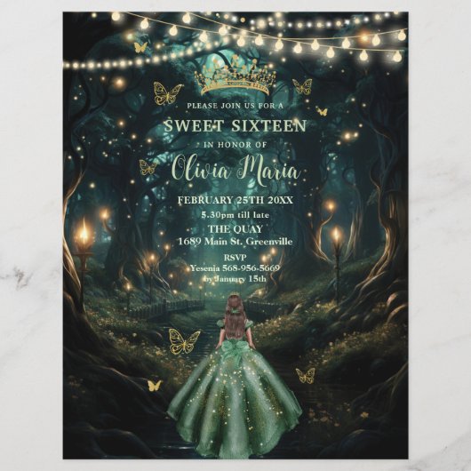 Papier Forêt enchantée Vert émeraude Robe douce 16 15 (Devant)