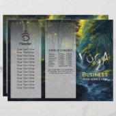 Papier Forêt naturelle YOGA Texte caché Méditation Enseig (Devant / Derrière)
