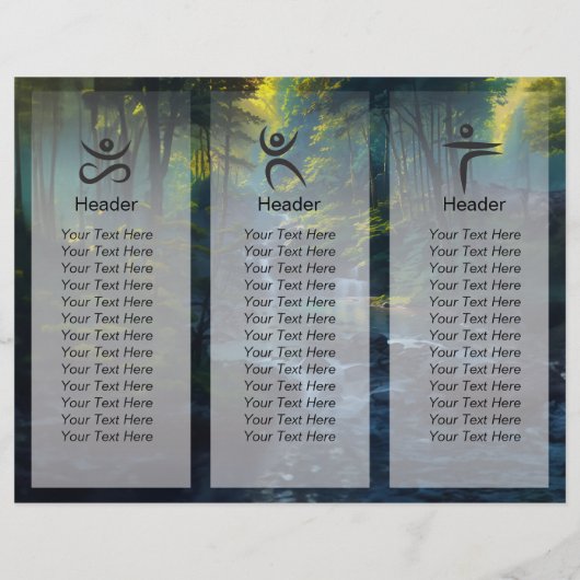 Papier Forêt naturelle YOGA Texte caché Méditation Enseig (Dos)