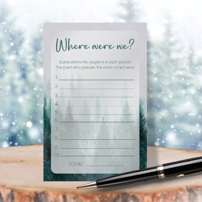 Papier Forêt Où étions-nous jeu de douche nuptiale (Créateur téléchargé)