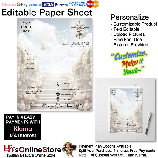 Papier Forever Loving You From Afar Memorial Paper Sheet