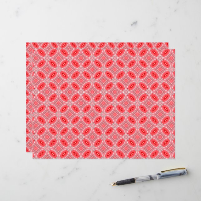 Papier Formes Abstraites rouges (Devant/Arrière en situation)