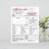 Papier Formulaire de commande de gâteau de boulangerie pe (Debout devant)