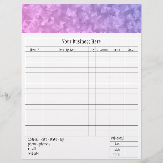 Papier Formulaire de commande Lil Miss Claudia (Devant)