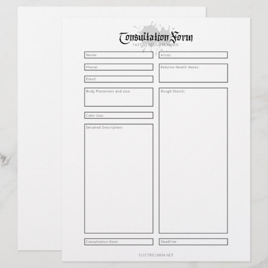 Papier Formulaire de consultation (Devant / Derrière)