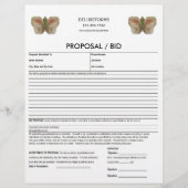 Papier Formulaire de proposition de papillon d'eau Blanc (Devant)