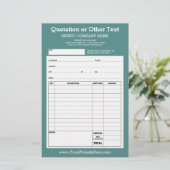 Papier Formulaire de soumission professionnelle ou factur (Debout devant)