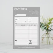 Papier Formulaire - Devis ou facture d'entreprise - gris  (Debout devant)