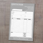 Papier Formulaire - Devis ou facture d'entreprise - gris