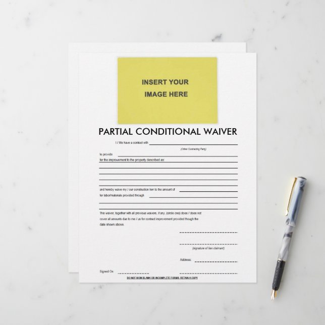 Papier Formulaire d'exemption conditionnelle partielle vi (Devant/Arrière en situation)