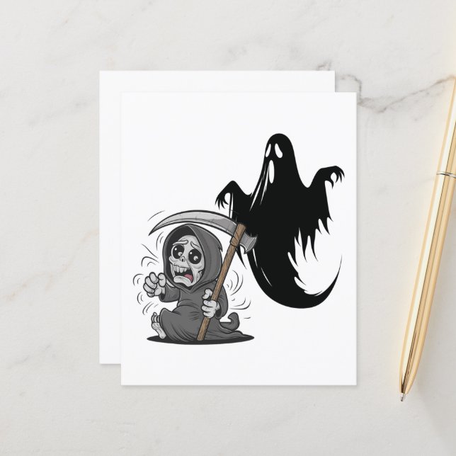 Papier Foutaise et fantôme effrayés. (Devant/Arrière en situation)