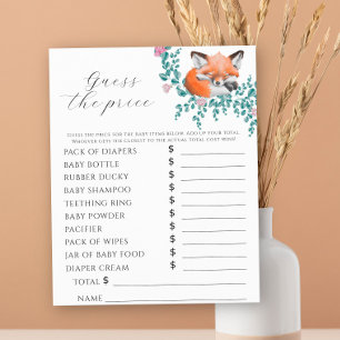 Papier Fox in florom - Devinez le prix Jeu