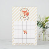 Papier Fox Neutral Baby shower Games Bingo (Debout devant)