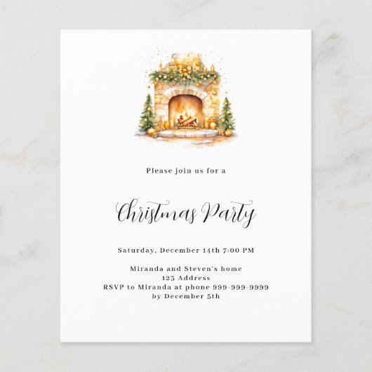 Papier Foyer confortable maison budget Noël fête (Devant)