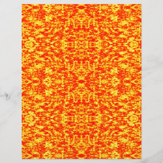 Papier Fractale Abstraite En Rouge Et Orange (Devant)