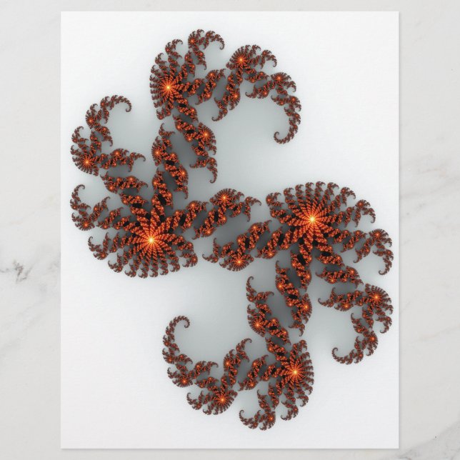Papier Fractale Orange Sunburst (Devant)