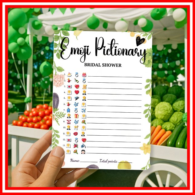 Papier Fraîchement Du Marché Emoji Pictionary Bridal Jeu (Créateur téléchargé)