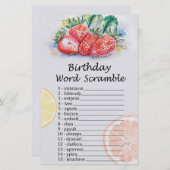 Papier Fraise Anniversaire Mot Débauche Jeu (Devant / Derrière)