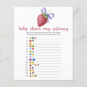 Papier Fraise - baby shower émoticônes jeu pictural