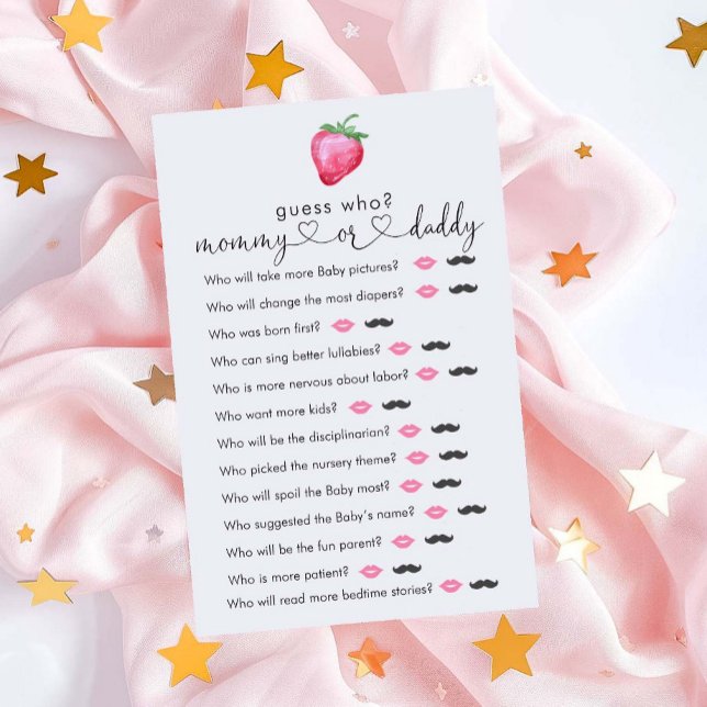 Papier Fraise Baby shower "Guess Who" Jeu (Créateur téléchargé)