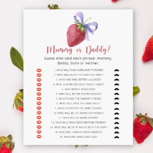 Papier Fraise - jeu de baby shower maman ou papa
