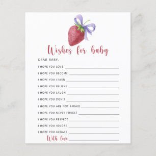 Papier Fraise - Jeu de fête   voeux pour bébé