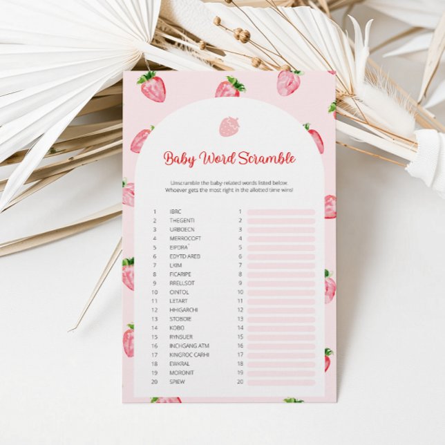 Papier Fraise Mot Mot Baby shower Scramble Jeu (Créateur téléchargé)