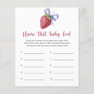 Papier Fraise - Nom du bébé jeu de douche Aliments