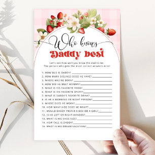 Papier fraise Qui connaît papa meilleur jeu de baby showe