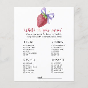 Papier Fraise - Qu'y a-t-il dans votre jeu de baby shower
