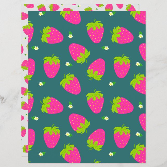 Papier Fraise Turquoise Bleu (Devant / Derrière)