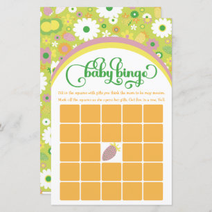 Papier Fraises Baby shower botanique Jeu Baby Bingo