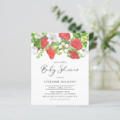 Papier Fraises et fleurs Baby shower d'été (Debout devant)