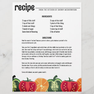 Papier fraises légumes chef cuisinier en lettré