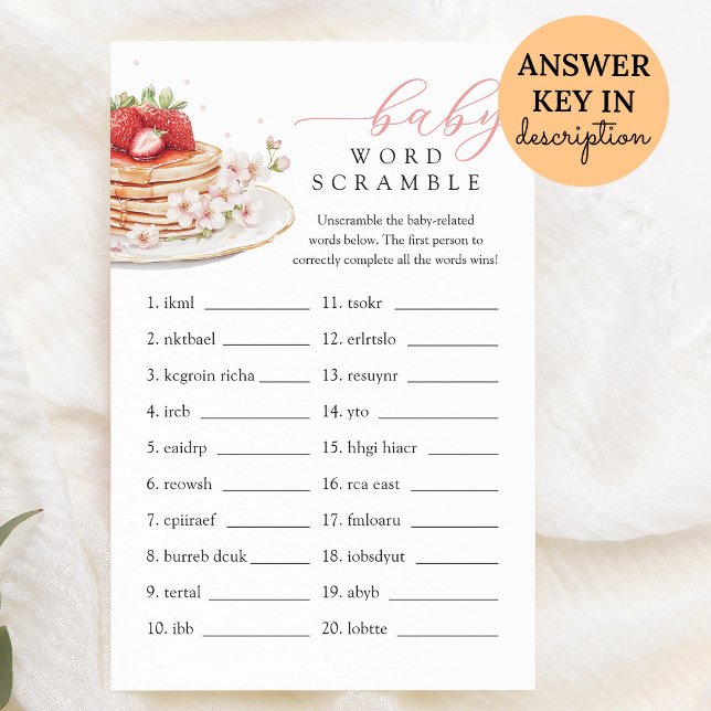 Papier Framboise Bébé Brunch Bébé Mot Débauche Jeu (Créateur téléchargé)